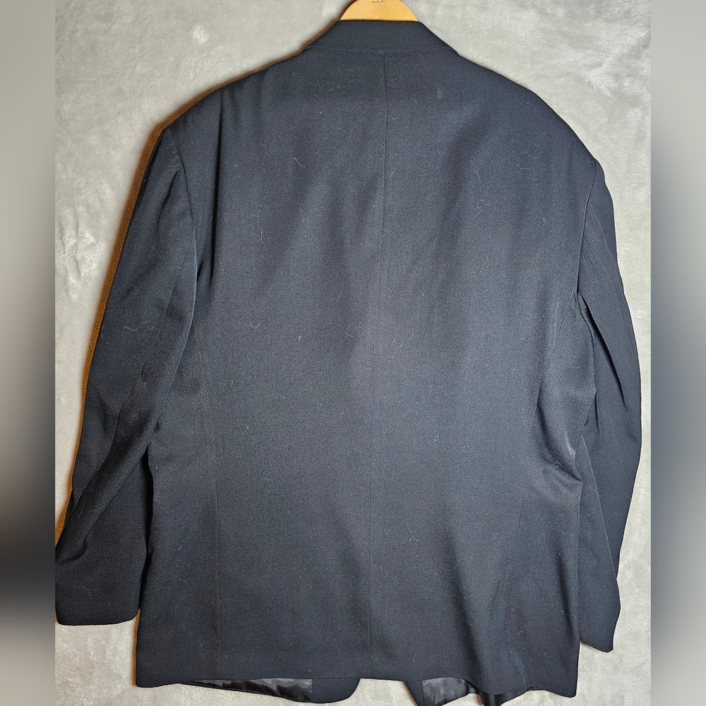 Carlo Cravali‎ Men's Four Button Suit Jacket Size 50L Black Zip pockets.